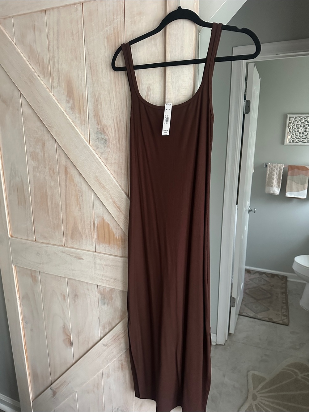 Brown Maxi Dress- Simple Tank Style